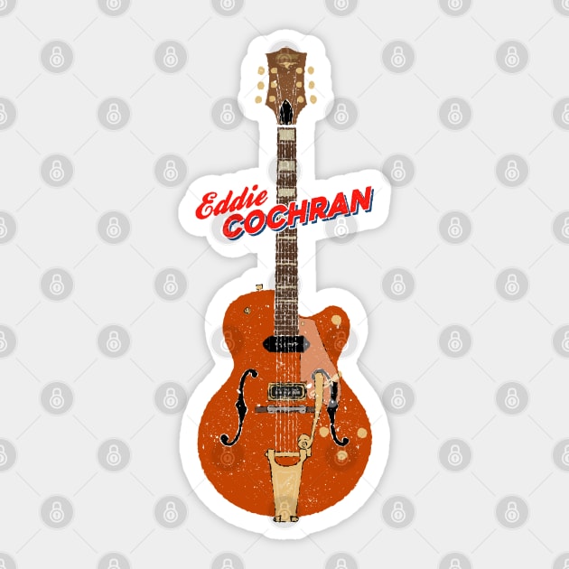 Eddie Cochran Electric Guitar Sticker by Daniel Cash Guitar